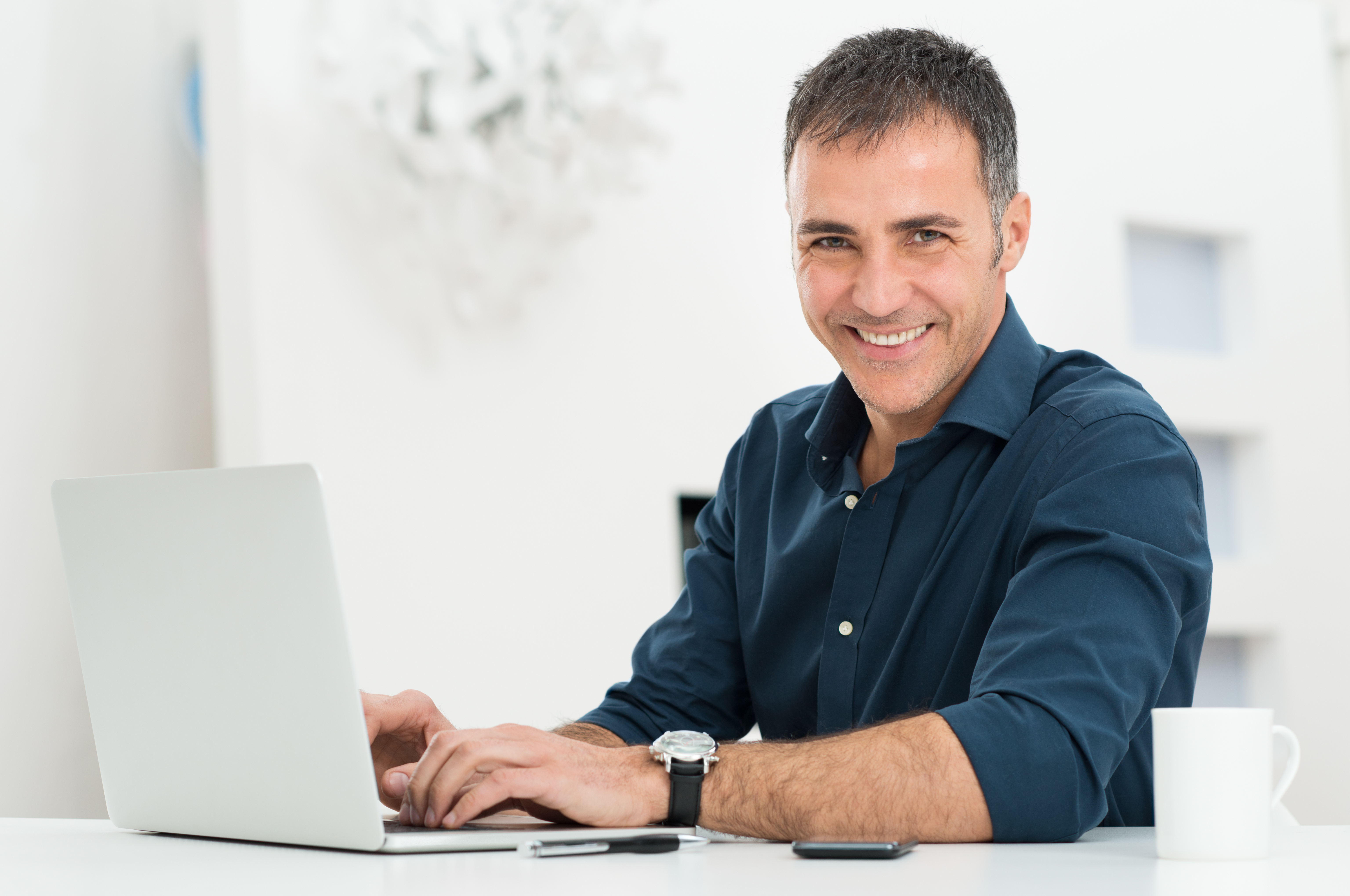 man at computer